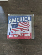 12&quot; AMERICAN FLAG Red White &amp; Blue 3d cutout retro USA STEEL plate displ... - £38.77 GBP