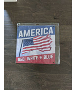 12&quot; AMERICAN FLAG Red White &amp; Blue 3d cutout retro USA STEEL plate displ... - $66.53 CAD