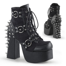 DEMONIA  CHARADE-100 Women&#39;s 4&#39;&#39; Heel Platform Black Lace-Up Front Ankle Boot - £98.41 GBP