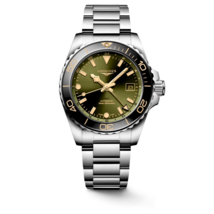 Longines Hydroconquest GMT 41 MM Green Dial Automatic SS Watch L37904066 - $2,185.00