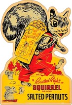 Squirrel Butter Salted Peanuts Laser Cut Metal Advertising Sign - £46.89 GBP