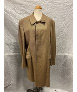 Burberry Vintage 80s Men&#39;s Beige Khaki Long Trench Coat, Hidden Button, ... - £105.09 GBP