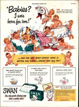 1942 SWAN Soap Vintage Print Ad Baby Gentle Floating Soap Babies e7 - $24.11