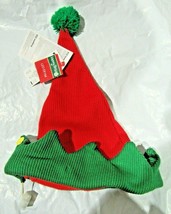 Christmas Led Elf Hat Red Green By Merry Brite Needs New Batteries Not Included! - £7.18 GBP