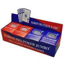 Marion Box of 12 Decks of 100% Plastic Pro Poker Playing Cards - Jumbo I... - £69.59 GBP