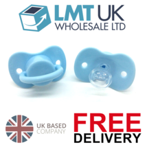 2 x Blue Baby Dummies Babies Dummy Pacifier Soother - BPA Free - Silicone 0m+ - £4.45 GBP