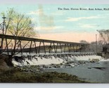 Huron River Dam Ann Arbor MI Michigan 1911 DB Postcard P13 - $7.43