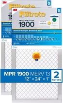 Filtrete 12X24X1 Smart Air Filter, Mpr 1900 Merv 13, 1-Inch Premium, 2 F... - $79.92