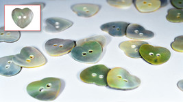 Set of (Heart Shaped) Mother of Pearl Blouse, Shirt Buttons (15 Pieces) ... - $3.99
