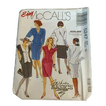 Vintage McCalls 5247 Sewing Pattern Misses 2 Piece Dress Top Skirt Size ... - $6.20