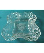 SQUARE GLASS BOWL CENTERPIECE DEPRESSION GLASS  LACED BORDERS [GL4] - £51.56 GBP