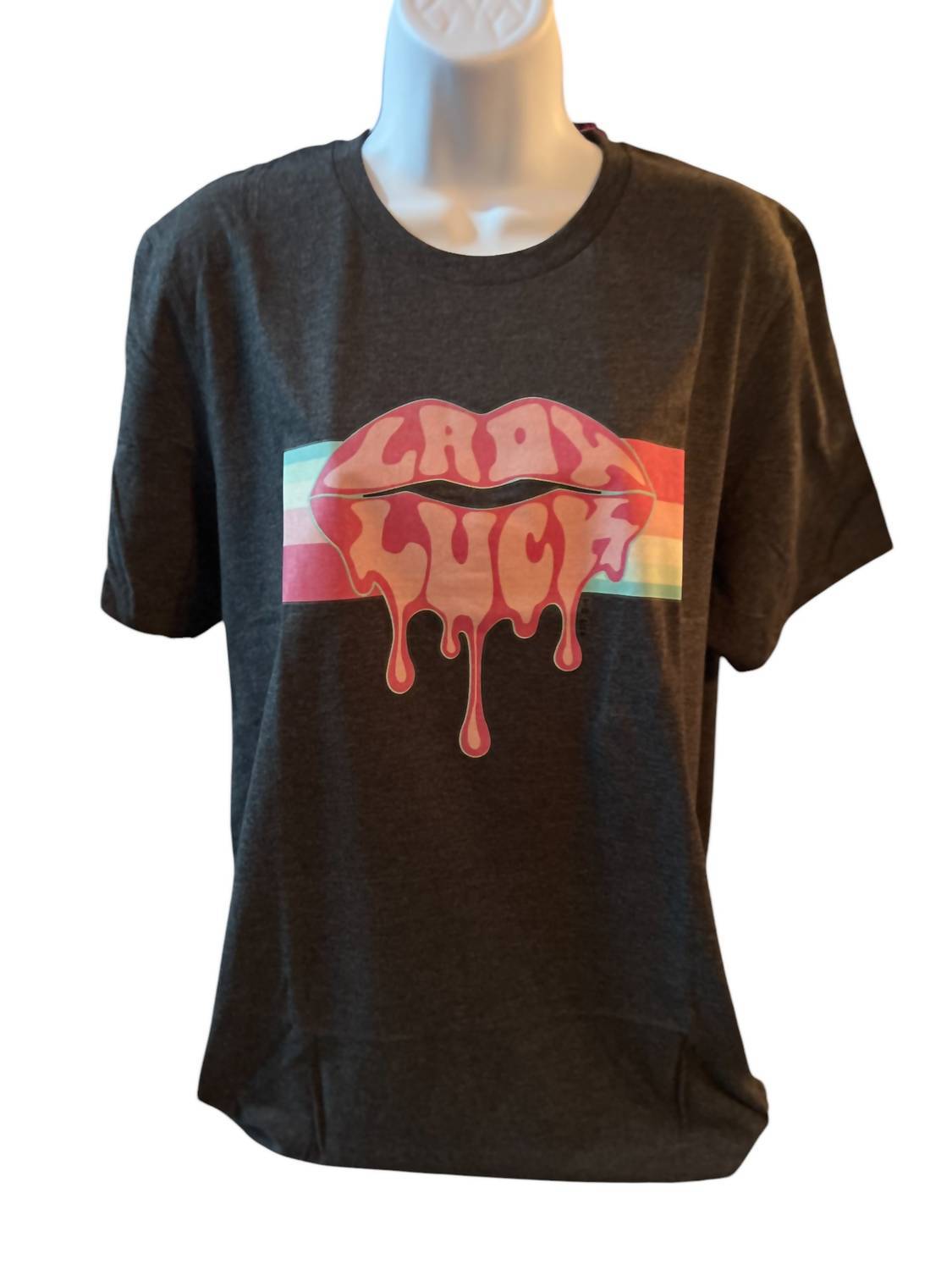 Bella + Canvas women's lady luck t-shirt in Gray - size XL