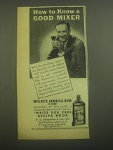 1945 Myers&#39;s Jamaica Rum Ad - How to know a good mixer - £14.53 GBP