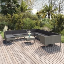  Outdoor Lounge Set Grey PE rattan Large Modular - $24,523.15 MXN