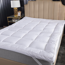 3 Inch Extra Thick Quilted Mattress Topper Plush 400TC Cotton Pillow Top Bed Pad - £68.28 GBP+