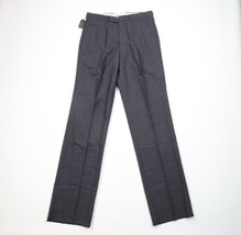 Deadstock Vintage 90s Streetwear Mens 33 Unhemmed Wide Leg Wool Chino Pants Gray - £38.84 GBP