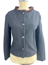 Very Stylish JIL SANDER Short Coat Jacket With Natural Fur Collar Size 3... - $148.49