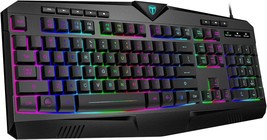 Gaming Keyboard: Dacoity Full Size Rainbow Led Backlit Quiet Computer Keyboard, - £30.31 GBP