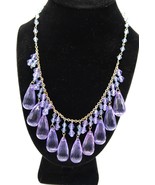 Vtg Acrylic Blue Purple Bib Princess Length Statement Necklace Stunning - $463.92 MXN
