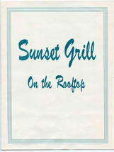 Sunset Grill on the Rooftop Hotel Room Service Lunch &amp; Dinner Menu - £13.77 GBP