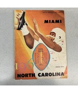 1961 Miami vs. North Carolina Football Program Orange Bowl Vintage NCAA - $19.39