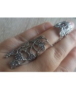 Double Ring Sterling Silver Grapes and Leaves, Armenian Ring - $58.81 CAD