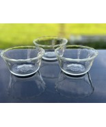 3 Fire King #424 Custard Cups Clear Glass Scalloped Edge 6 oz ramekin - €17,15 EUR