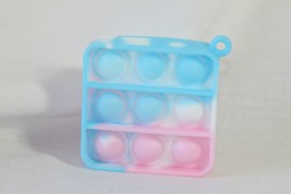 Novelty Keychain (new) SQUARE SILICONE - LT BLUE, WHITE &amp; PINK, COMES W/... - $7.27