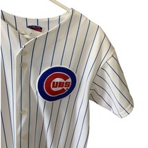 Majestic Boys Size XL Chicago Cubs Jersey White Blue Striped 12 Soriano Button U - £18.92 GBP