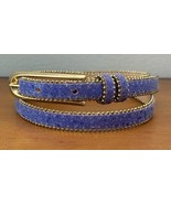 Vintage 1980&#39;s Blue Purple &amp; Brass Glitter Sequin Belt Women’s Size Smal... - $490.18 MXN