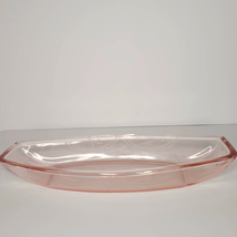 RARE Vintage Pink Depression Curved Rectangle Glass Candy Nuts Decoration Dish - £33.89 GBP