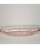RARE Vintage Pink Depression Curved Rectangle Glass Candy Nuts Decoratio... - £33.39 GBP