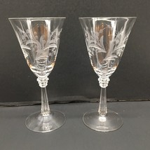 Lot Of 2 Cynthia by Fostoria Crystal Water / Wine Goblets 7.5” 1938-1965 HTF - £17.97 GBP