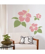 Hibiscus Wall Stencil - WALL ART STENCIL instead of Decals - Easy to Use... - €9,40 EUR
