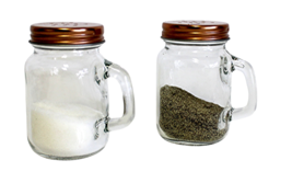 Salt and Pepper Shaker Set Mason Jar (Clear Glass) Vintage Inspired Design - $10.88