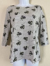 Loft Outlet Womens Size S Floral Striped Blouse 3/4 Sleeve - £4.95 GBP