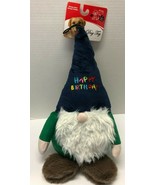 Pet Lou Petlou 13&quot; HAPPY BIRTHDAY Plush 3 Squeaker Gnome Dog Pet Toy - £11.67 GBP
