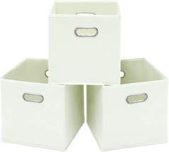 Storeone Fabric Storage Bins Cubes Baskets Containers-(11X11X11&quot;), Creamy- White - £19.22 GBP