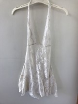 Victorias Secret White Stretch Lace Sheer Halter Babydoll Pajama Lingeri... - $49.99