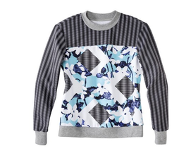 Peter Pilotto x Target Womens Floral Stripe Sweatshirt Blue White Black Size XS - £15.32 GBP