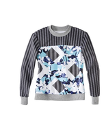 Peter Pilotto x Target Womens Floral Stripe Sweatshirt Blue White Black ... - $19.18