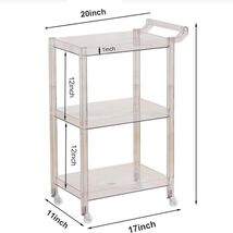 Acrylic Utility Rolling Cart,3-Tier Acrylic Bar Cart with Pulling Handle... - $118.75