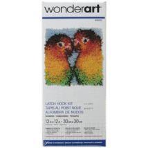 Wonderart Latch Hook Kit 12&quot;X12&quot;-Lovebirds - $18.99