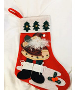 Handmade applique Santa Design Christmas Holiday Stocking  - $14.27