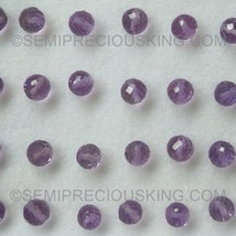 Natural Amethyst African Ball Facet Cut 4X4mm Heather Purple Color VS Clarity Lo - £2.60 GBP
