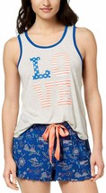 Jenni by Jennifer Moore Womens Graphic-Print Contrast-Trim Pajama Tank S - $11.88