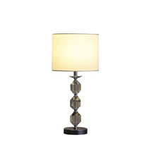 21&quot; Silver Bedside Table Lamp With White Drum Shade - $85.09