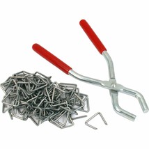 100 Pcs Hog Ring Pliers Upholstery0 Clip Fasteners Tools Kit - £15.97 GBP