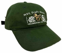 MSU Draft Horses Hat Cap Strap Back Green 100 Years 1907 to 2007 Michigan State - £15.48 GBP