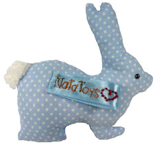Handmade &quot;Rabbit&quot; toy in sky blue cotton - 1R06 - $46.00 CAD